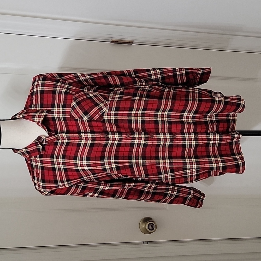Hippie Rose, Size M Super Soft Plaid Button Down Shirt, Single Chest Pocket